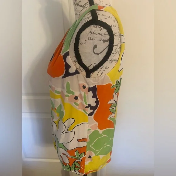 Trina Turk Floral Sleeveless Silk Top - Picture 2 of 4